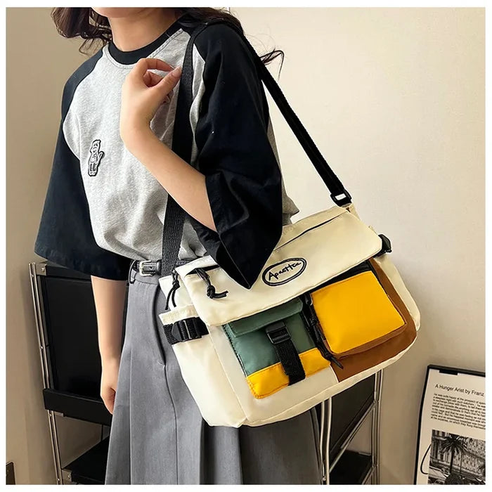 New Trendy Brand Colorful Contrast Crossbody Bag for Men and Women