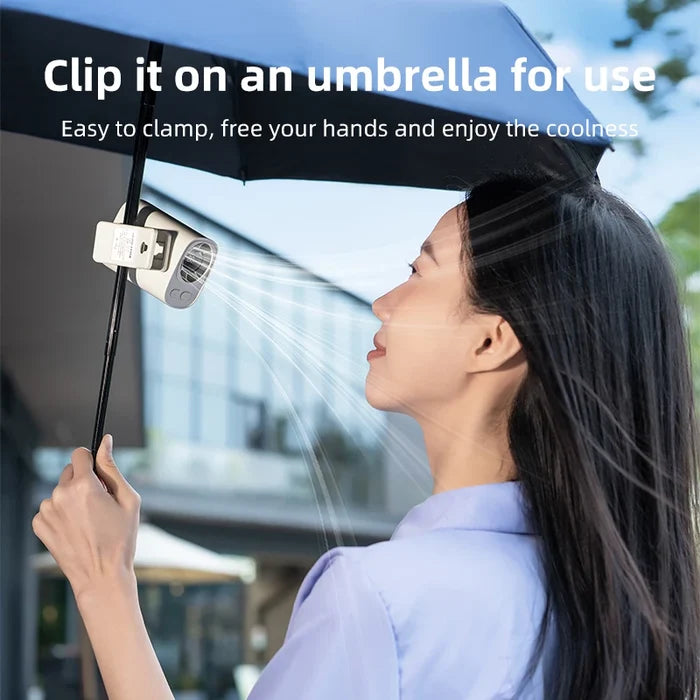 New USB Rechargeable Battety Umbrella Clamping Pocket Foldable Fans