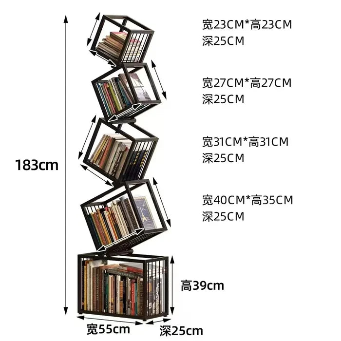 Nordic Creative Multi-Layer Bookshelf Metal Display Rack for Home