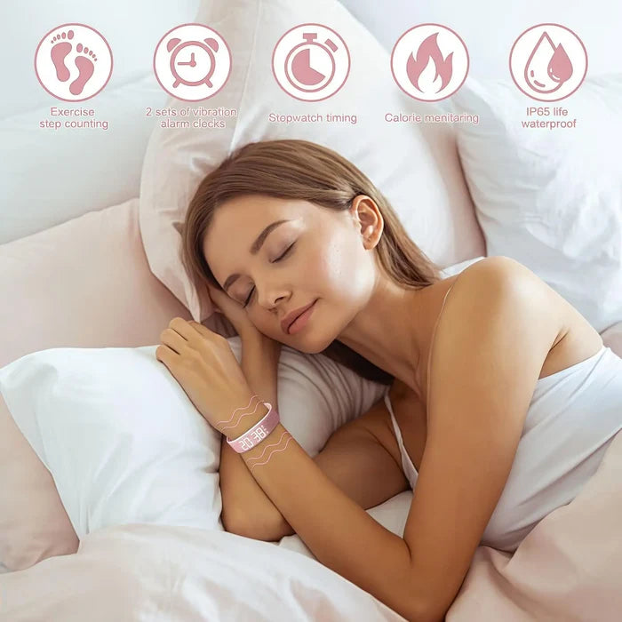 OLED Digital Alarm Watch Sleep Tracker Silent Vibration Activity