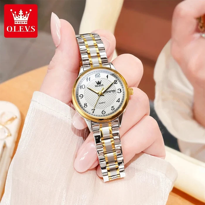 OLEVS Luxury Stainless Steel Quartz Watch