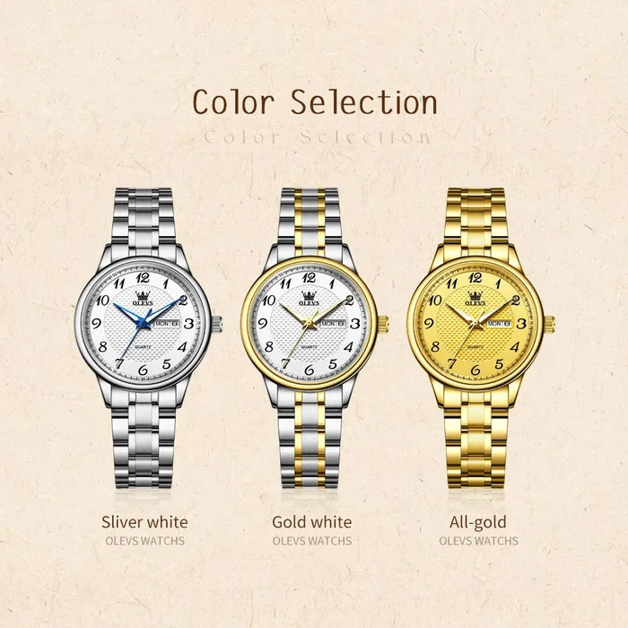 OLEVS Luxury Stainless Steel Quartz Watch
