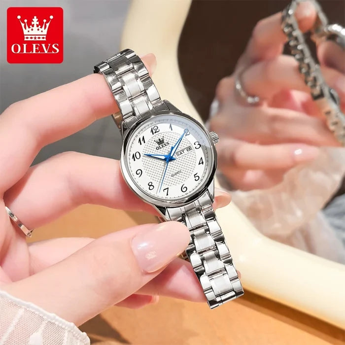 OLEVS Luxury Stainless Steel Quartz Watch