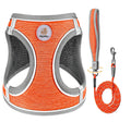 Orange Mesh Dog Harness & Leash Set | Reflective, No-Pull, Step-In | XS