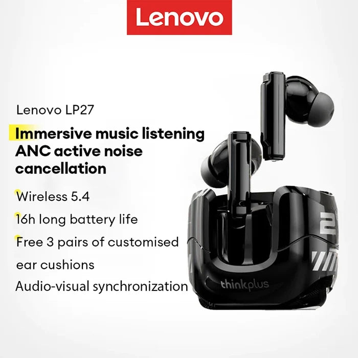 Original Lenovo LP27 Earphones Wireless BT V5.4 HIFI Stereo Surround