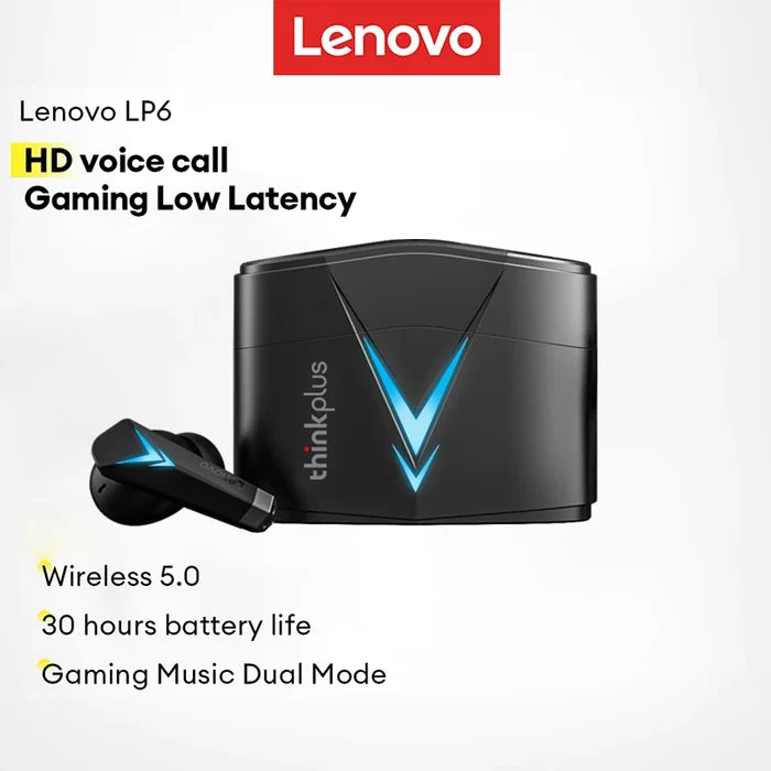 Original Lenovo LP6 TWS BT 5.0 Earphones Low Latency Dual Mode