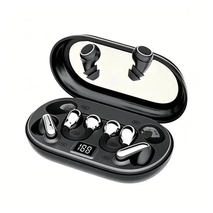 P47 3-in-1 Wireless Bluetooths Earbuds In-Ear & Ear-Clip Design LED