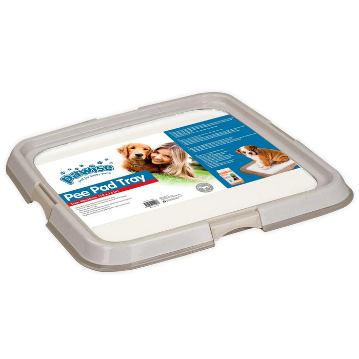 Pawise Pee Pad Tray for dog potty training, 49x36cm, with absorbent pad and leak-proof design