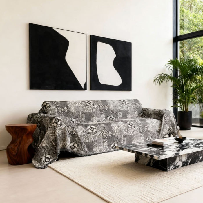 Pet Couch Cover - Rustic Bohemian Black
