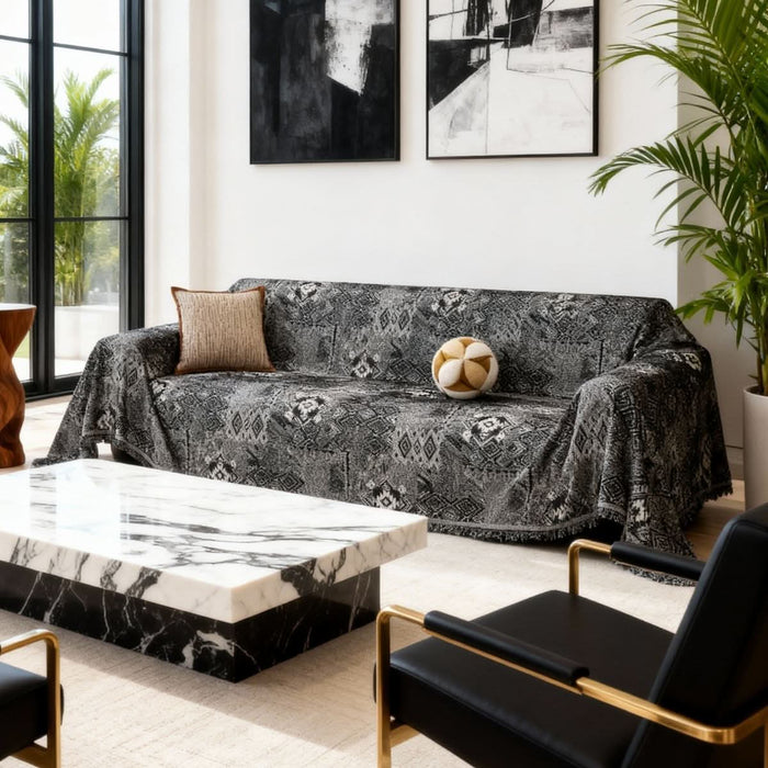 Pet Couch Cover - Rustic Bohemian Black