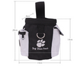 Black and gray dog treat pouch with paw print, 20cm tall, for training and walks