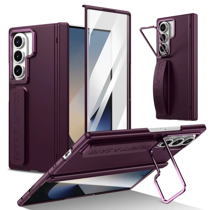 Phone Case Kickstand Lens Protection Silicone Wrist Strap Screen Protector