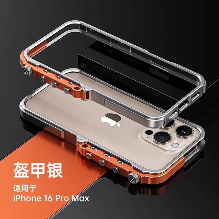 Phone case with Aluminum Frame and Metal protection Cover, Suitable for iPhone
