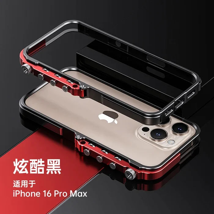 Phone case with Aluminum Frame and Metal protection Cover, Suitable for iPhone