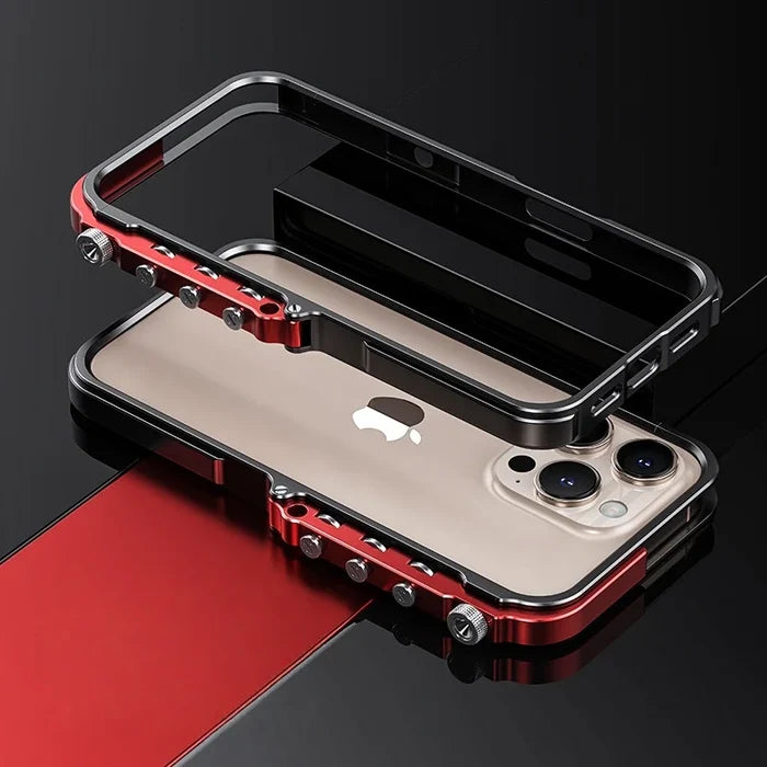 Phone case with Aluminum Frame and Metal protection Cover, Suitable for iPhone