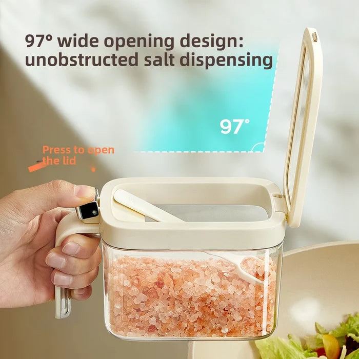 Plastic Condiment Box Viewing Window Airtight Spice Storage Set for