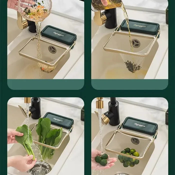 Plastic Kitchen Sink Corner Waste Holder Mesh Bag Leftover Food
