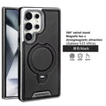 Plating PU Leather Samsung Case – Magnetic with 360° Metal Ring Stand