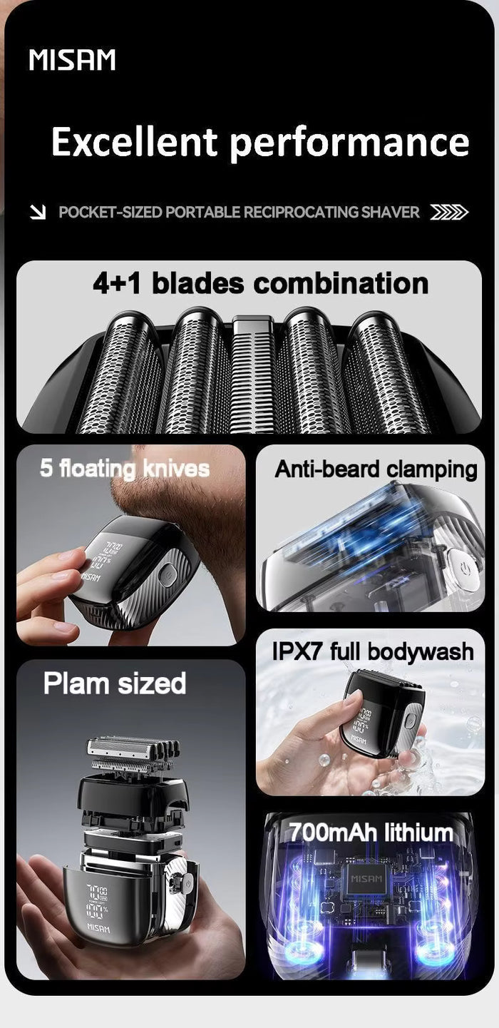 PocketPro Mini Electric Shaver – USB Rechargeable Portable Beard Razor