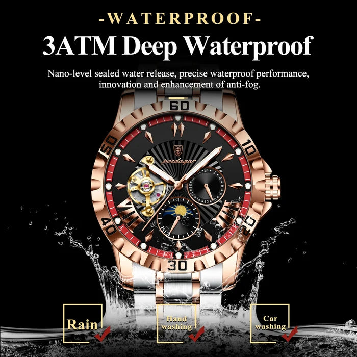 Poedagar 1415 Stainless Steel Men's Automatic Watch