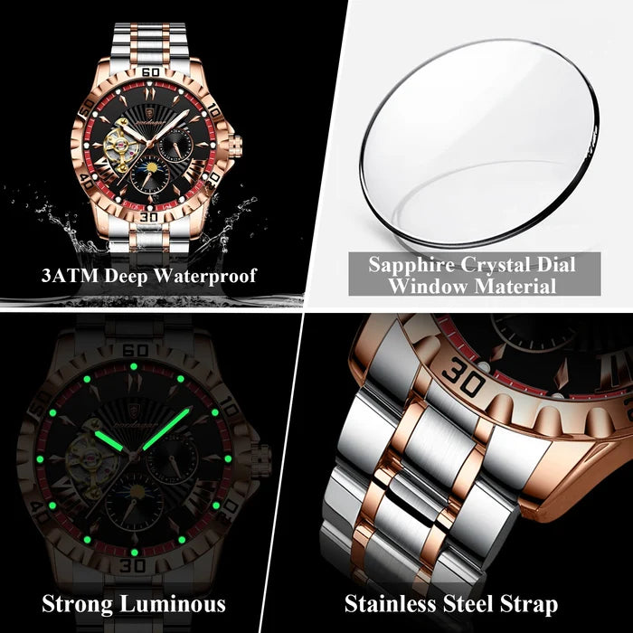 Poedagar 1415 Stainless Steel Men's Automatic Watch