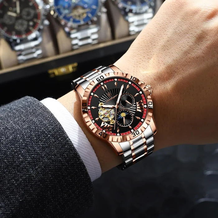 Poedagar 1415 Stainless Steel Men's Automatic Watch