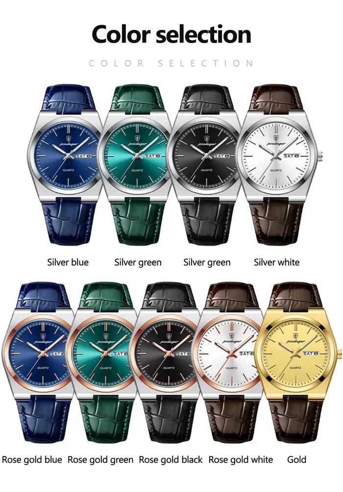 POEDAGAR 930 Men's Luxury Leather Watch