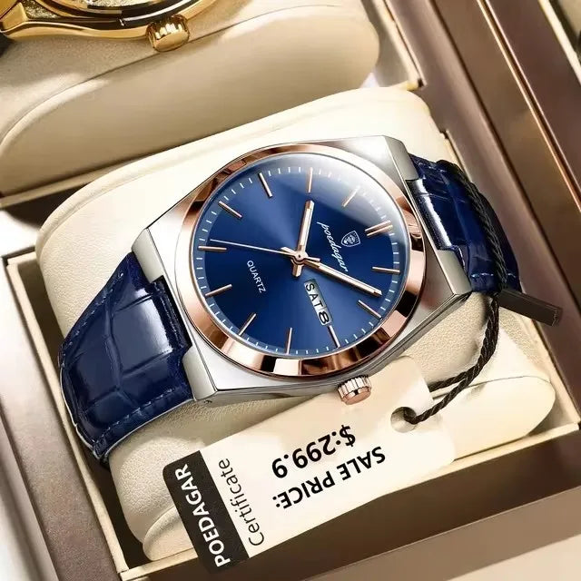 POEDAGAR 930 Men's Luxury Leather Watch