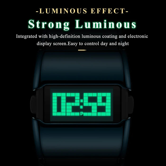 Poedagar E126 Creative LED Digital Watch Men Stainless Steel Strap