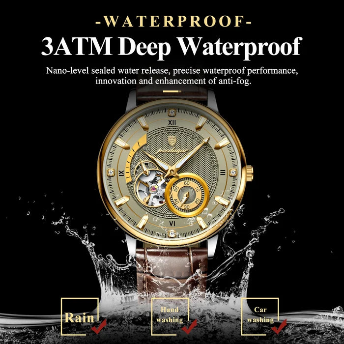 Poedagar Luxury Men's Waterproof Tourbillon Watch