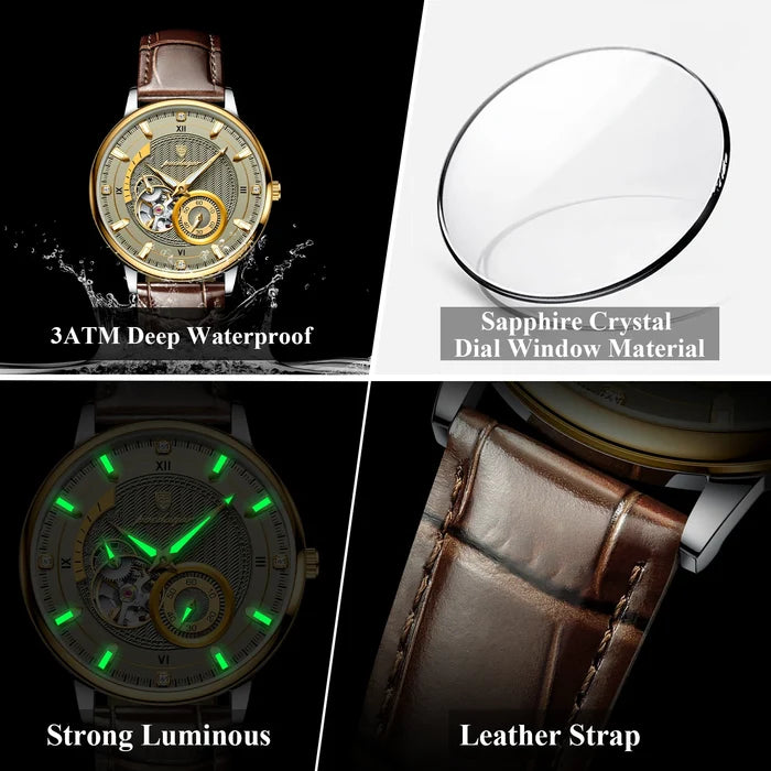 Poedagar Luxury Men's Waterproof Tourbillon Watch