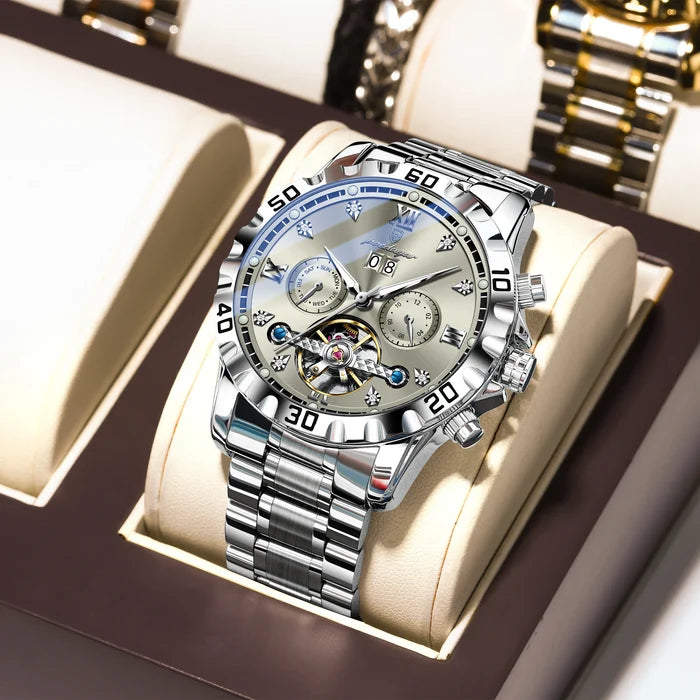 Poedagar Luxury Skeleton Tourbillon Men's Watch