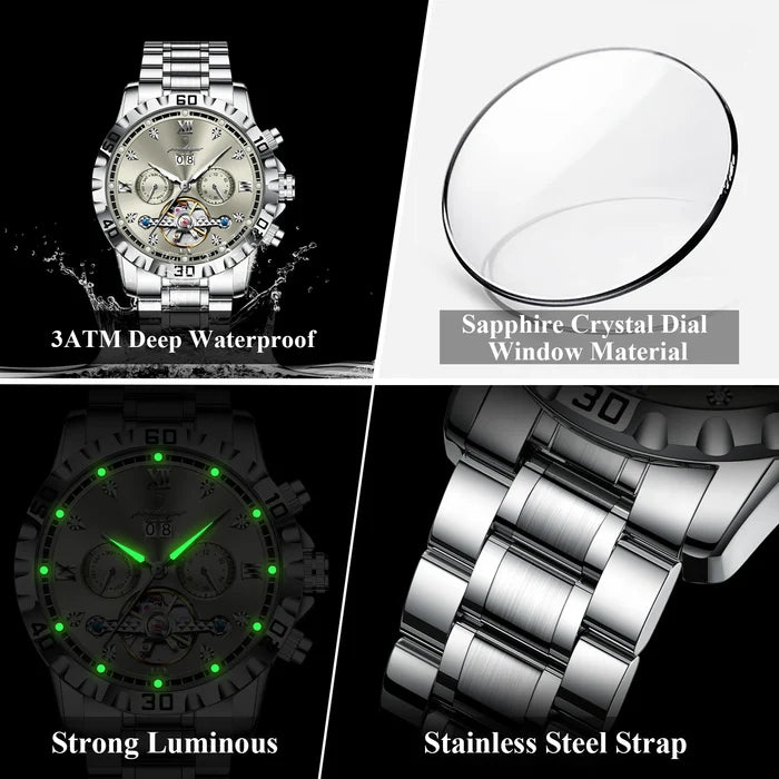 Poedagar Luxury Skeleton Tourbillon Men's Watch
