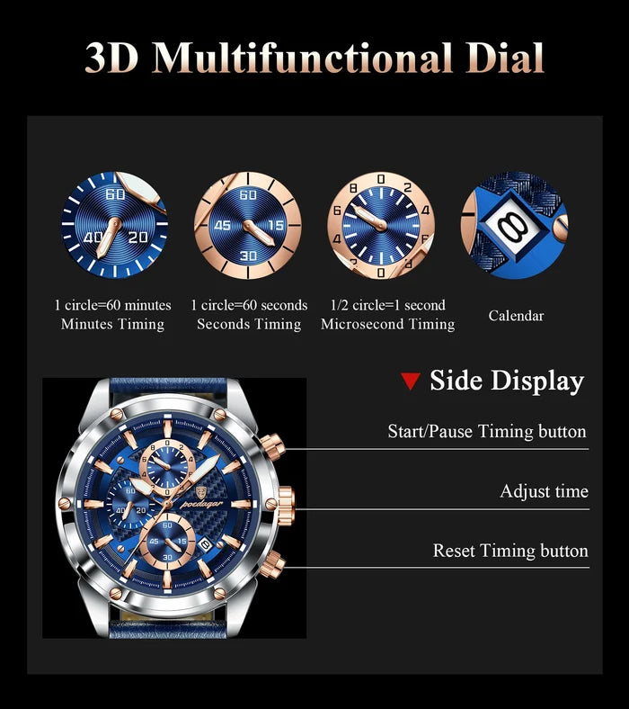 POEDAGAR Luxury Sports Men's Chronograph Watch