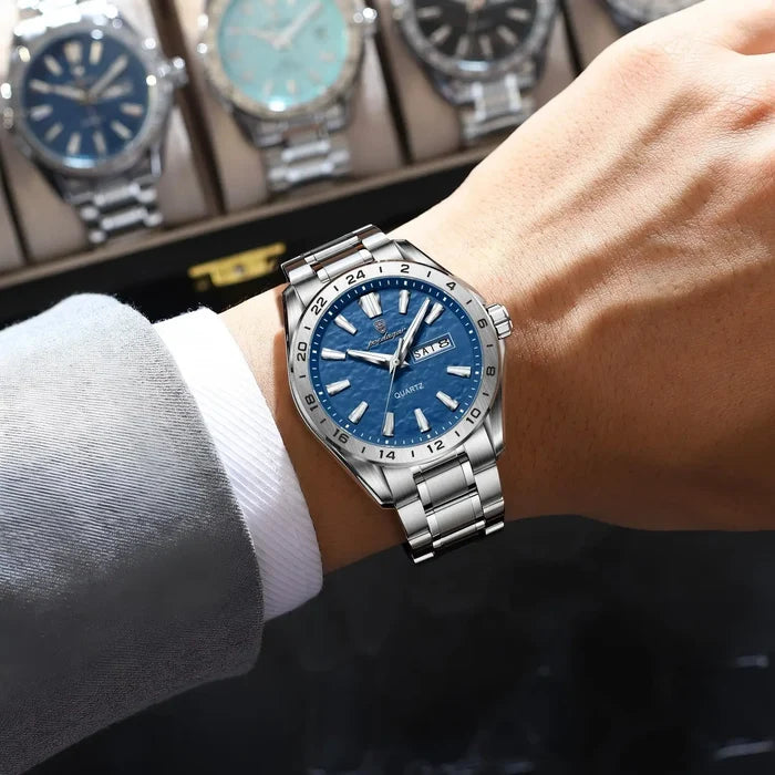 Poedagar Men's Dual Calendar Luminous Watch