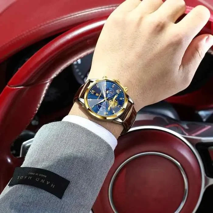 POEDAGAR Multi-Function Waterproof Quartz Watch