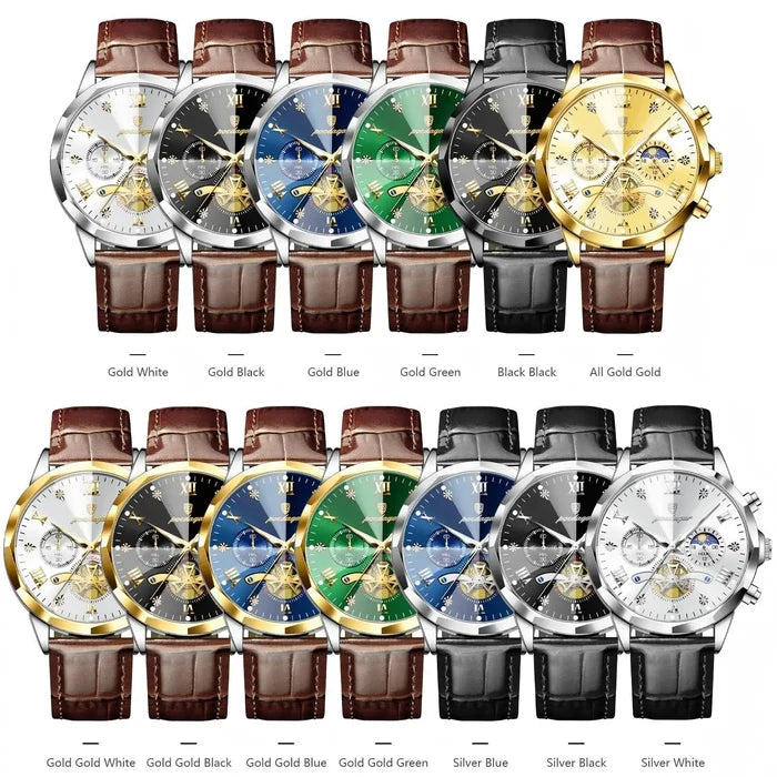 POEDAGAR Multi-Function Waterproof Quartz Watch