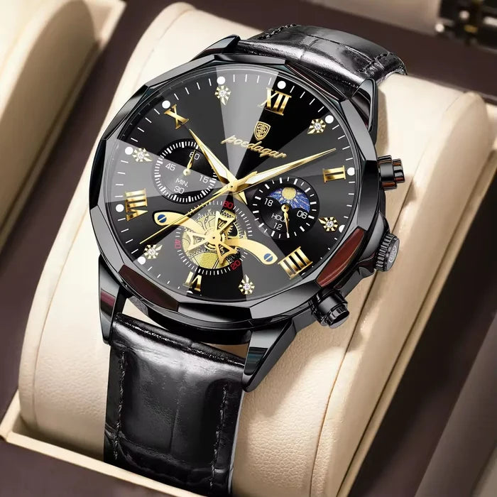 POEDAGAR Multi-Function Waterproof Quartz Watch