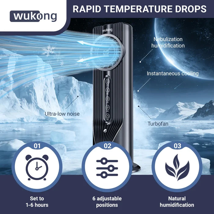 Portable Air Conditioner Fan Cooler Mechanical Control 6-Speed Adjustable
