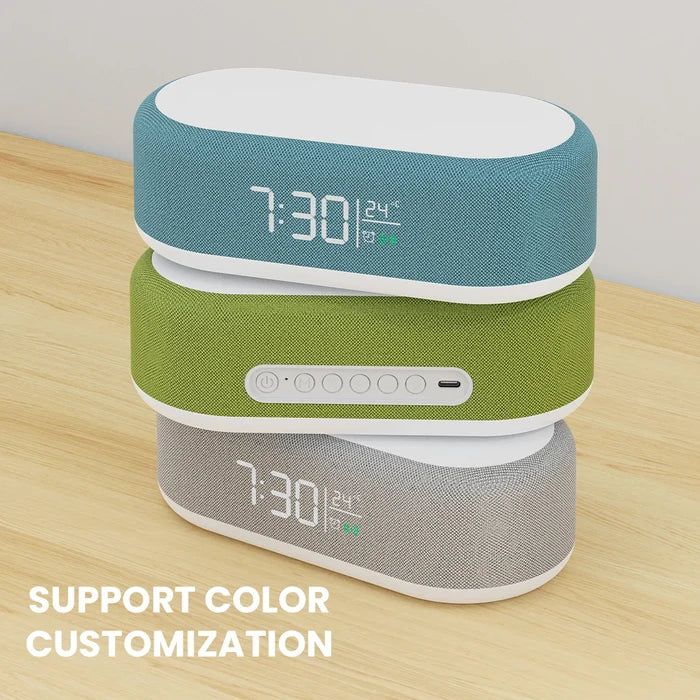 Portable Charger 5 In 1 Multifunction 15w Fast Charging Digital Universal Alarm Clock