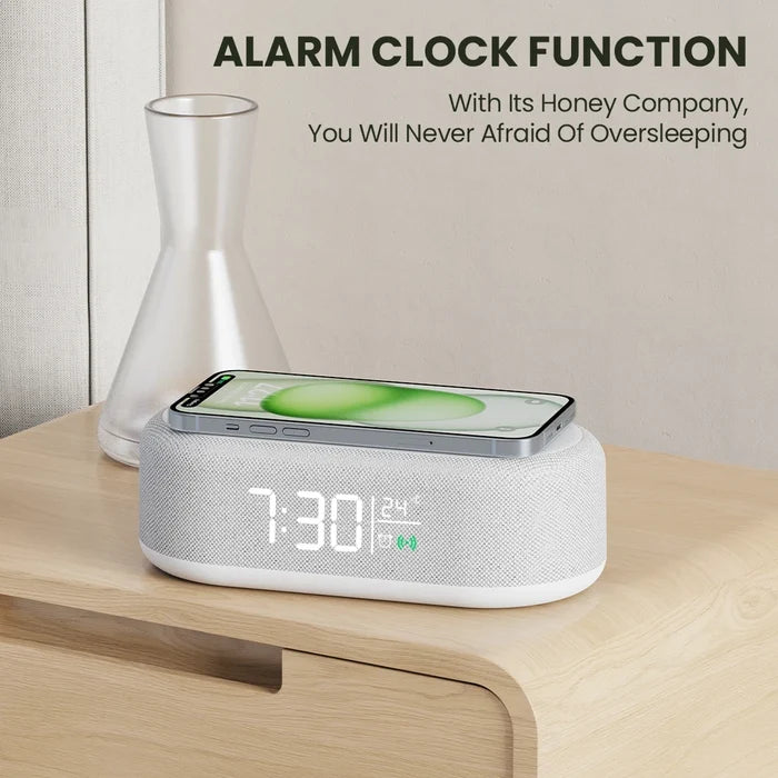 Portable Charger 5 In 1 Multifunction 15w Fast Charging Digital Universal Alarm Clock