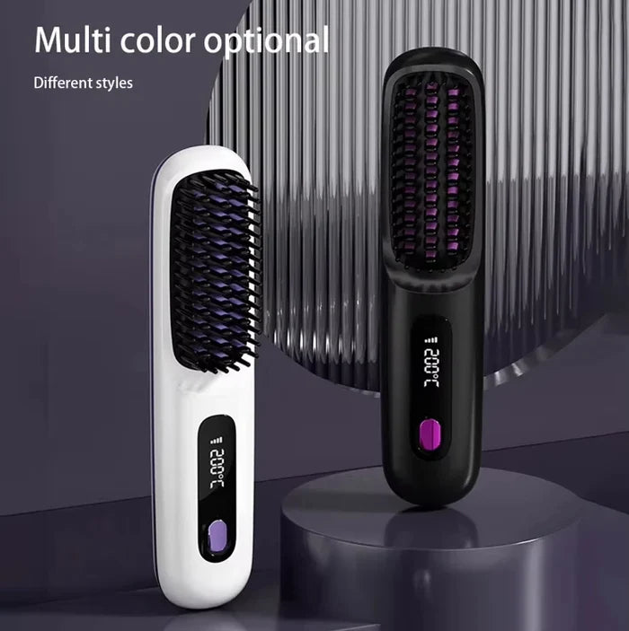 Portable Cordless Hair Straightener Brush