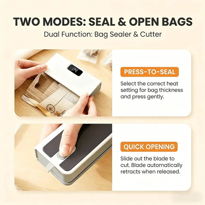 Portable Mini Vacuum Sealer Dual Purpose Airtight Snack & Food