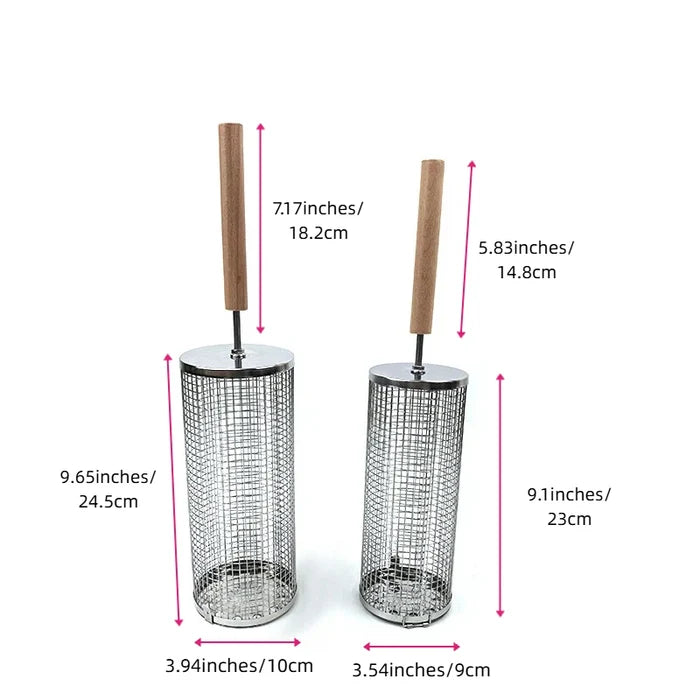 Portable Stainless Steel BBQ Grill Basket Set