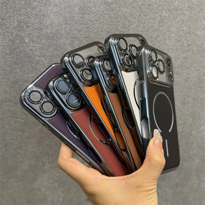 Premium  Leather Magnetic Bumper Cover for iPhone