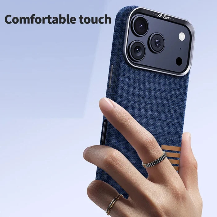 Premium Magnetic Linen iPhone Case - Shockproof Design