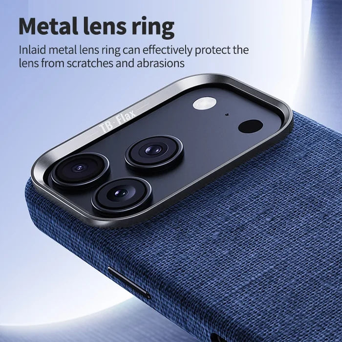 Premium Magnetic Linen iPhone Case - Shockproof Design