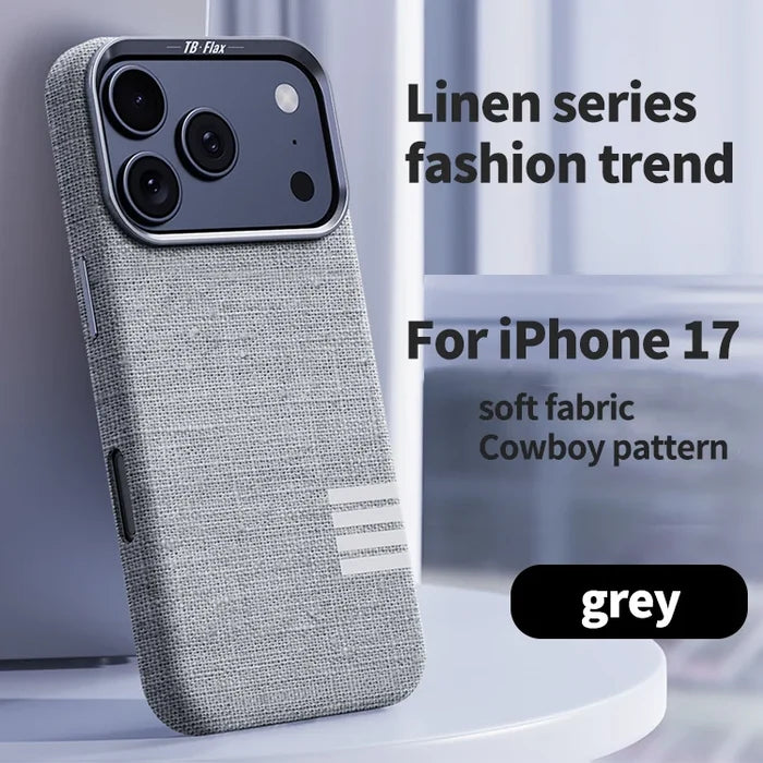 Premium Magnetic Linen iPhone Case - Shockproof Design