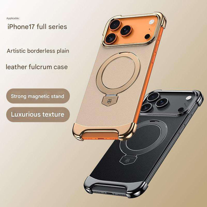 Premium MagSafe Case with Built-in Metal Ring Stand – Folding Magnetic Cover for iPhone 17–13 Pro Max