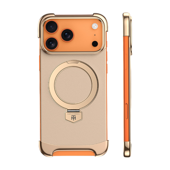 Premium MagSafe Case with Built-in Metal Ring Stand – Folding Magnetic Cover for iPhone 17–13 Pro Max